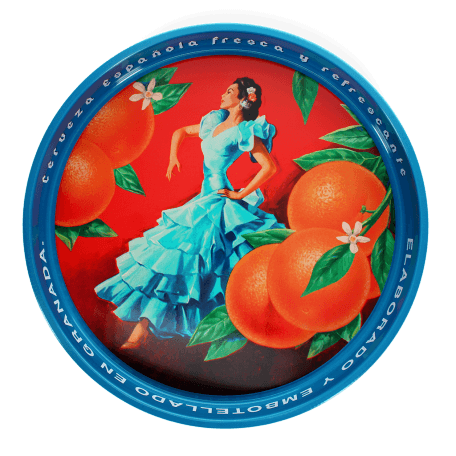 Round Serving Tray - Cerveza Española