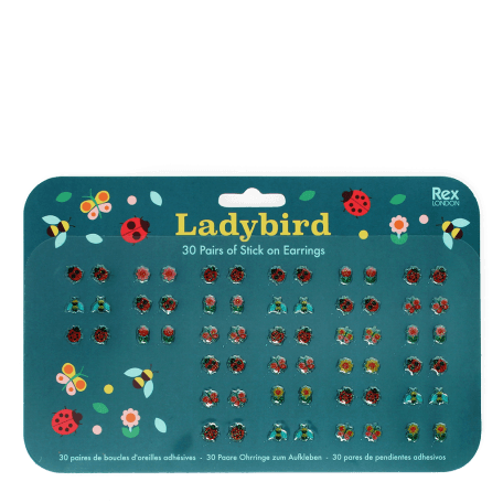 Stick on earrings (30 pairs) - Ladybird