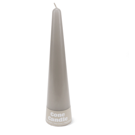 Tall cone candle - Light grey