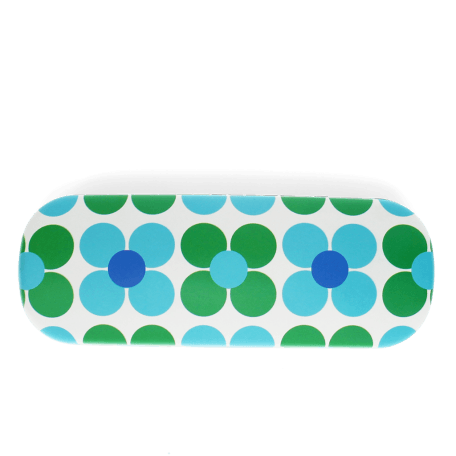 Glasses case & cleaning cloth - Blue and green Daisy