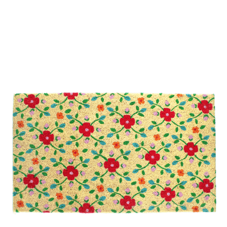 coir doormat floral print