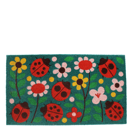 coir doormat ladybird print