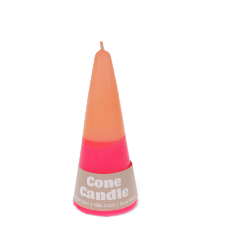 Small two-colour cone candle - Pink-orange