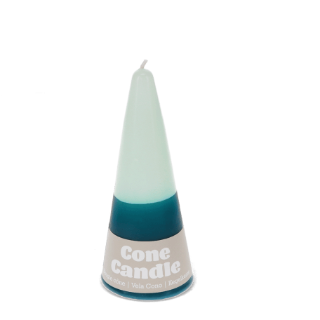 Dark-blue-mint green-cone candle