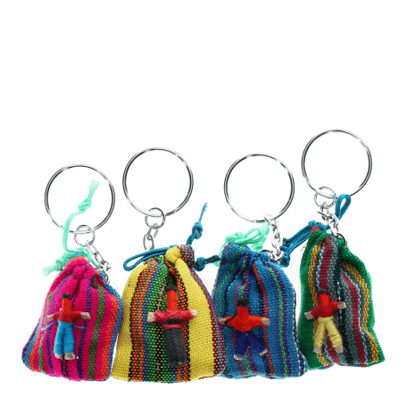 Mini worry dolls with keyring - Assorted