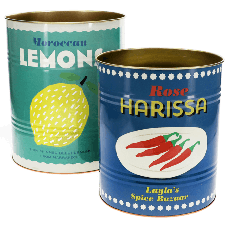 Large storage tins (set of 2) - Lemons and Harissa