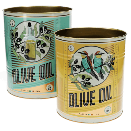 Large storage tins (set of 2) - Olive Oil