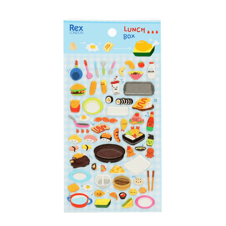 3D puffy stickers (single sheet) - Lunch Box