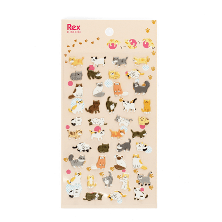 3D puffy stickers (single sheet) - Cats