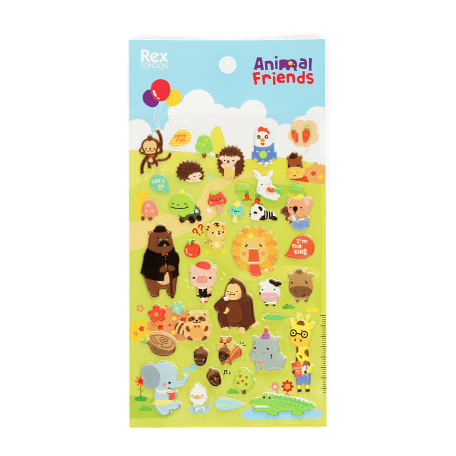 3D puffy stickers (single sheet) - Animal Friends