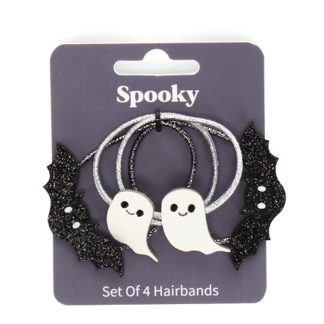 Glitter hair bands (set of 4) - Spooky