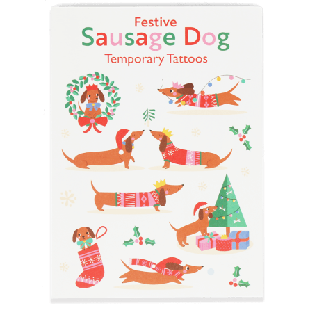 Temporary tattoos - Festive Sausage Dog