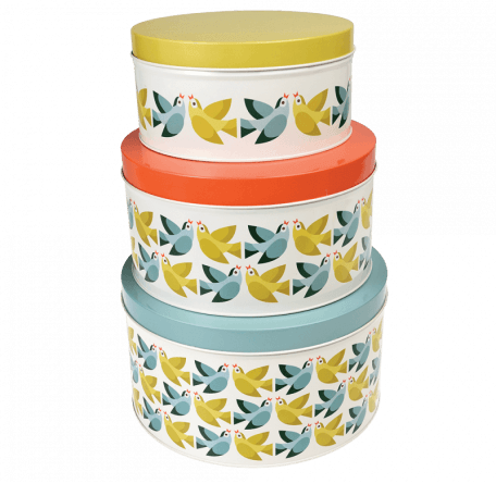 Love Birds Round Tins (set Of 3)