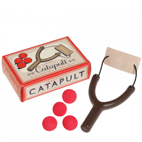 Catapult toy with 4 foam balls