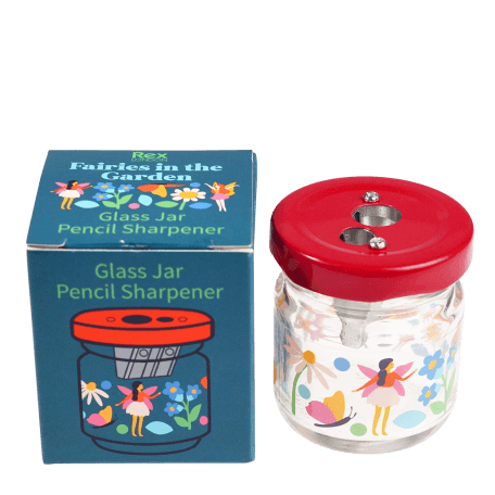 Glass jar pencil sharpener - Fairies in the Garden