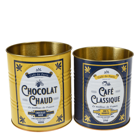 Storage tins (set of 2) - Cafe de Paris