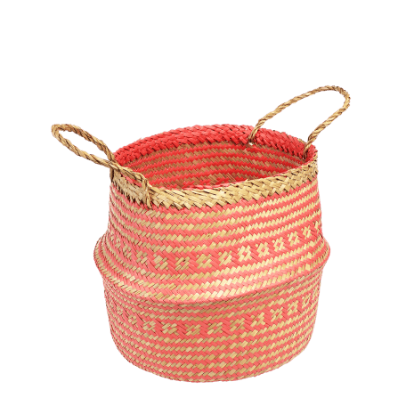 Small seagrass belly basket - Coral