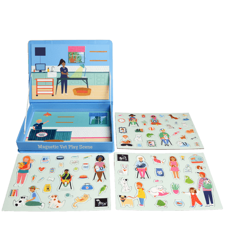 Magnetic vet play scene set (75 pieces)