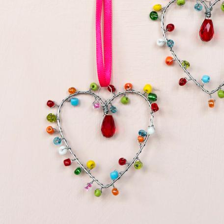 Multi-Beaded Heart Decoration (5 X 5 Cm)