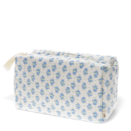 Quilted wash bag - Cornflower