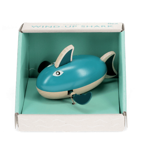 Wooden wind-up bath toy - Shark