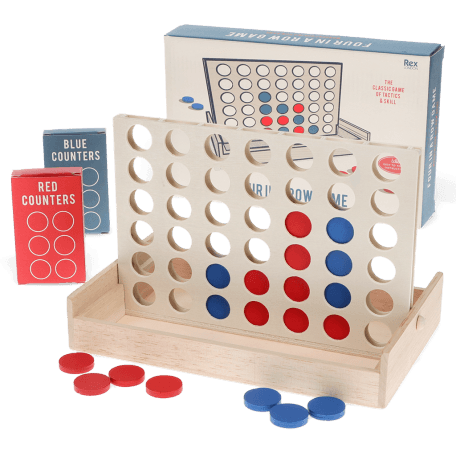 Wooden Four in a Row game set