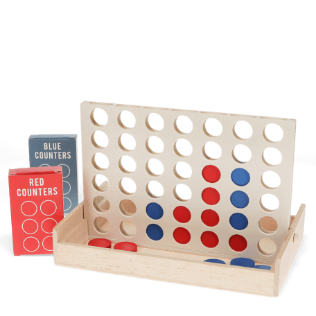 Wooden Four in a Row game set