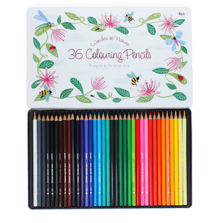 36 colouring pencils in a tin - Wonders of Nature