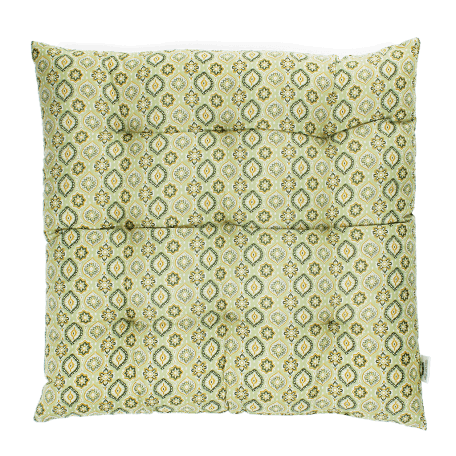 Seat pad cushion (37x37cm) - Green blockprint