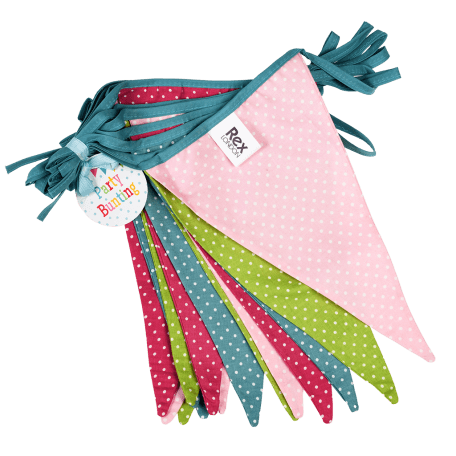 Washable cotton bunting (8 metres) - Spotty