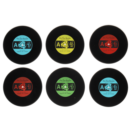 Silicone coasters (set of 6) - Vinyl record 