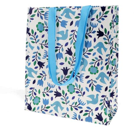 Folk Doves Shopping Bag