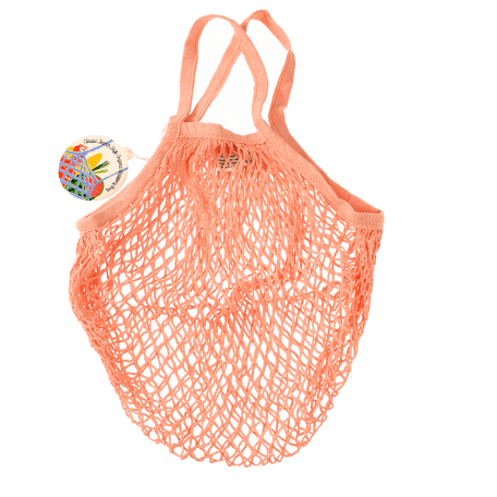 Organic cotton net shopping bag - Coral