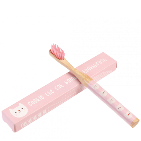 Children's bamboo toothbrush - Cookie the Cat