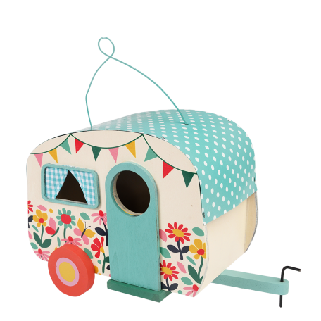 Caravan birdhouse decoration - Butterfly Garden