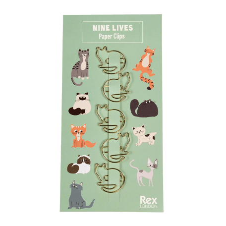 Cat paper clips (set of 5) - Nine Lives