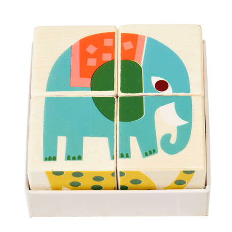 Wooden puzzle cubes - Wild Wonders