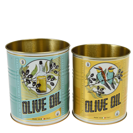 Storage tins (set of 2) - OLIVE OIL