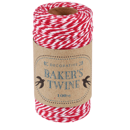 Roll of twine (100m) - Red and white