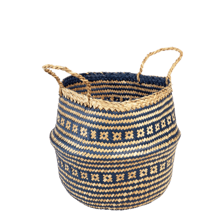 Small seagrass belly basket - Navy blue