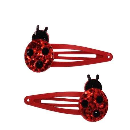 Glitter hair clips (set of 2) - Ladybird