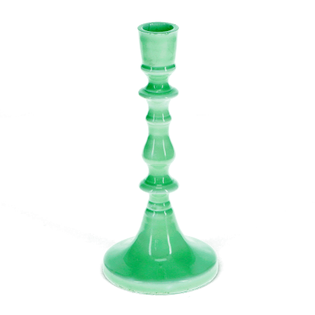 Enamel candlestick (19cm) - Green