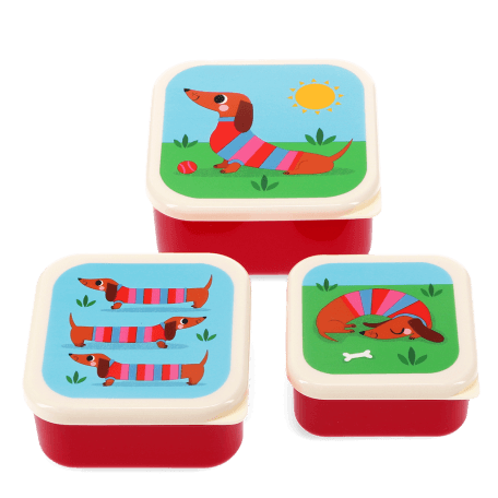 Snack boxes (set of 3) - Sausage Dog