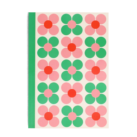 A5 notebook - Pink and green Daisy