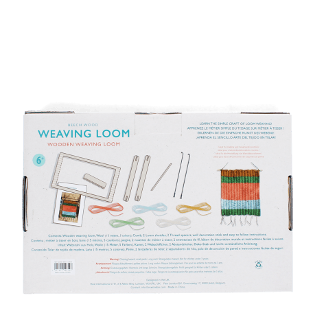 Wooden weaving loom set