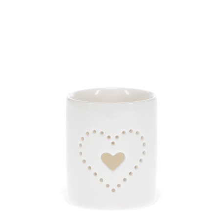 Glossy ceramic tealight holder - Heart