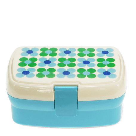 Lunch box with tray - Blue and green Daisy