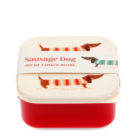 Snack boxes (set of 3) - Sausage Dog (pattern)