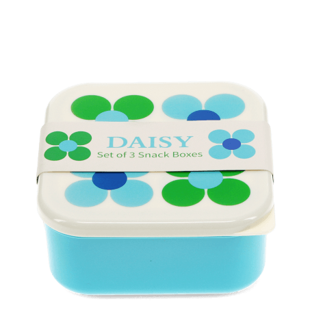 Snack boxes (set of 3) - Blue and green Daisy