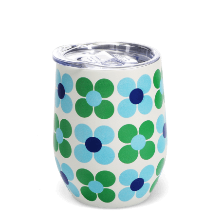 Travel cup 350ml - Blue and green Daisy